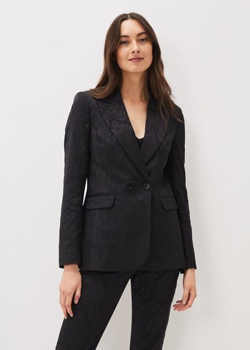 Phase Eight Joanna Jacquard Jackets Black Canada | AOJPSI-198